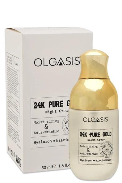24K Ayar Saf Altın Nemlendirici Gece Kremi 50 Ml - Saf Altın Parçacıklı Kırışıklık Önleyici Bakım - 2