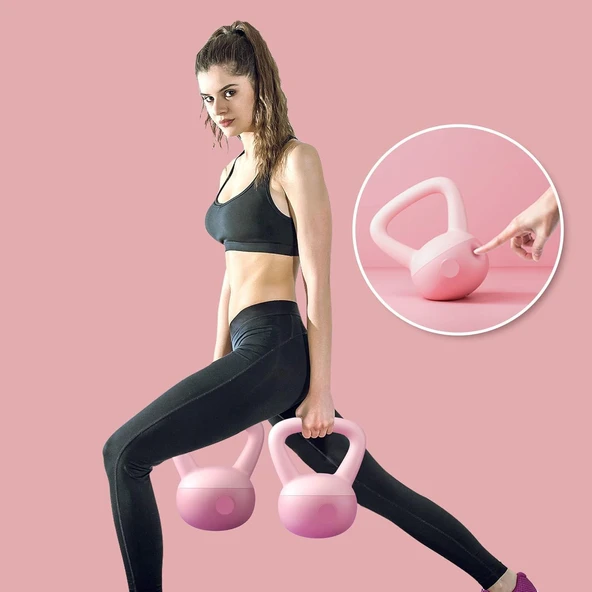 Valkyrie 6kg Soft Kettlebell Yumuşak Tabanlı Metal Kumlu  Ses Yapmaz Darbeye Dayanıklı Çift El Ağırlık - 8