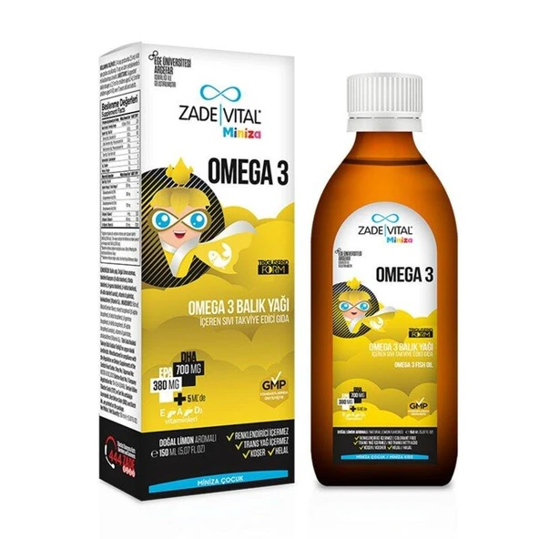 Zade Vital Miniza Omega-3 Balık Yağı 150 ml ürün görseli 1
