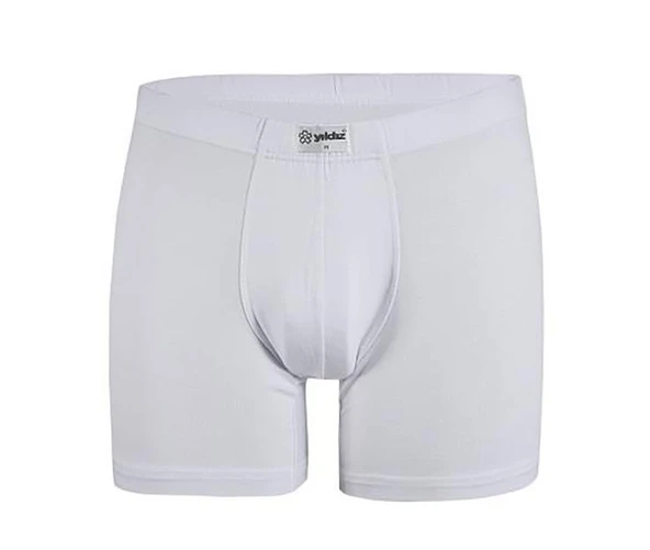 3 Adet Yıldız Erkek Bambu Likralı Boxer Short Beyaz 320 - 2