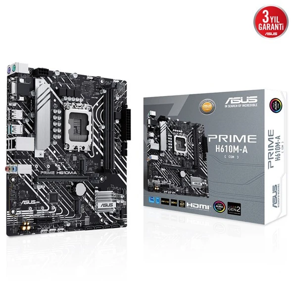 ASUS PRİME H610M-A DDR5 Csm 1700P Vga Hdmi Dp