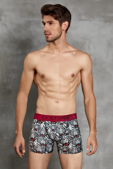 Doreanse Erkek Modal Çok Renkli Baskılı Torbalı Normal Paça Boxer 1812