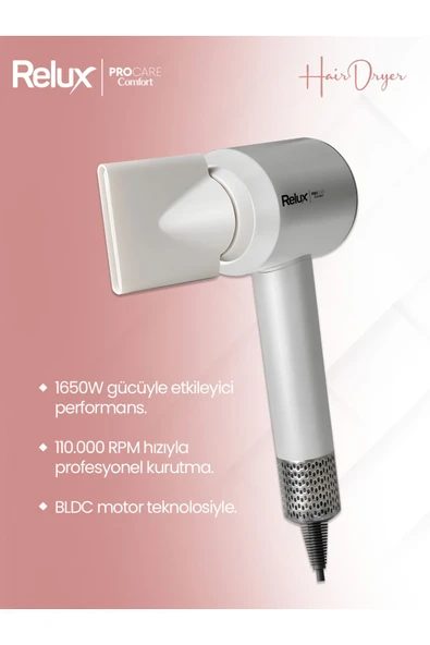 Relux RHD6165W Procare Comfort BLDC Motor Saç Kurutma Makinesi 1650W - 5