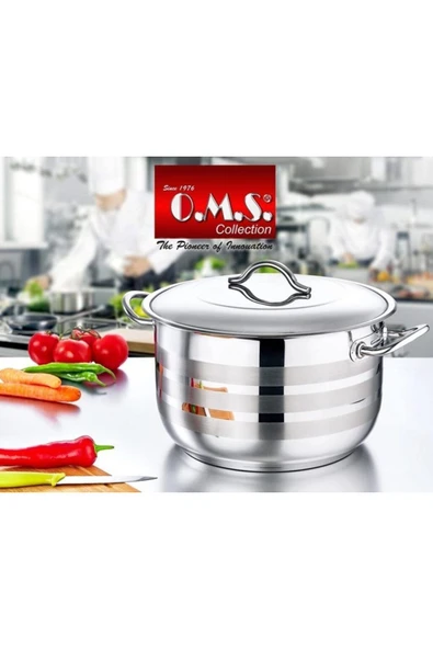 OMS MEGA Gastro 2005 indüksiyonlu 5'li Derin Tencere Seti-24-26-28-30-34cm - Resim 2