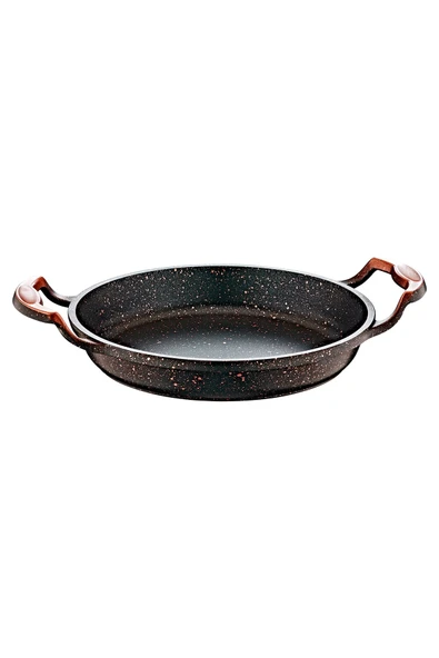 OMS 3248 - Tek Parça, Bio Granit, Döküm, 22 Cm Sahan, Tava Siyah Gövde, Bakır Detay - 3