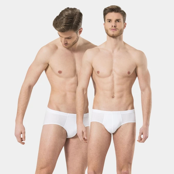 Türen Erkek Ribana Kom Slip (2'li Paket) 155/Beyaz - 5