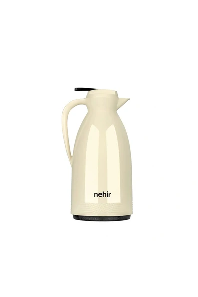 Nehir Feraye Cam Termos 1,5 Litre Cafe Latte Krem