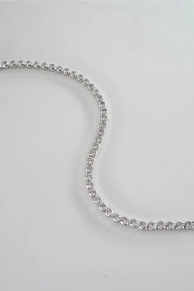 Kadın 316 L Çelik Vip Seri Antialerjik Baget Zirkon Taşlı Su Yolu Bileklik  Ölçüleri 17cm + 3 cm uzatma - Resim 4