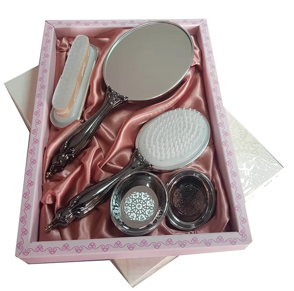 Saraylı Silver Papatya Ayna Fırça Takımı 101 - 2