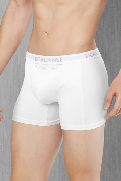 DOREANSE Beyaz Erkek Cepli %96 Pamuk Boxer 1790