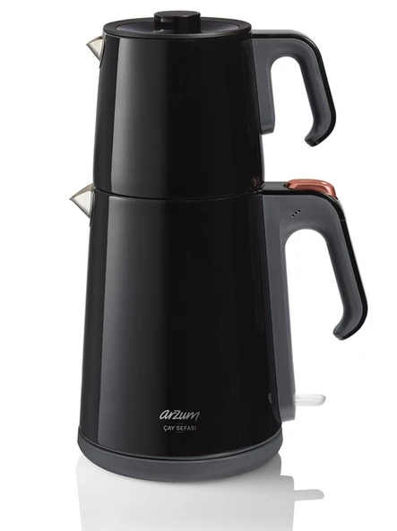 Arzum AR3080-S Çay Sefası Siyah 1650 W Çelik Çay Makinesi