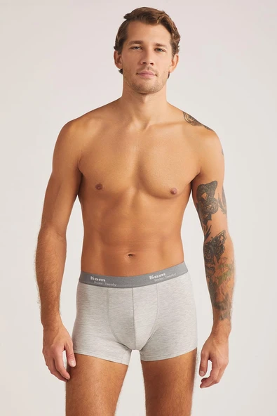 Kom Tight Gri 2'li Şort Boxer 2'li Avantajlı Paket