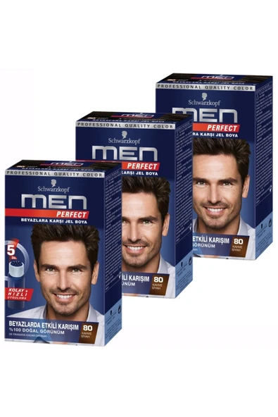 Schwarzkopf Men Perfect 80 Siyah Kahve 3lü