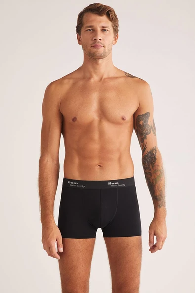 Kom Tight Siyah 2'li Şort Boxer 2'li Avantajlı Paket