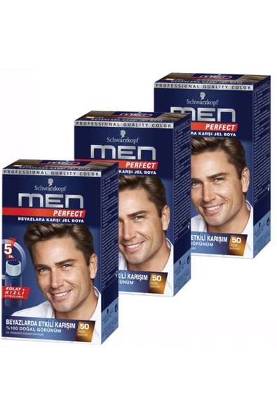 Schwarzkopf Men Perfect 50 Açik Kahve 3'lü