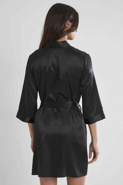 Pierre Cardin Siyah Kısa Tek Sabahlık 1010 - 4