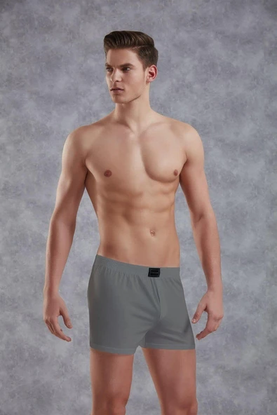 Doreanse Gri Erkek Pamuk Düğmeli Normal Paça Boxer 1511