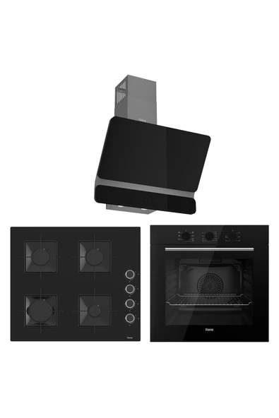 Ferre Elegant Line Plus Siyah Ankastre Set ( QBL62CS-SS205-D080 ) ürün görseli 1