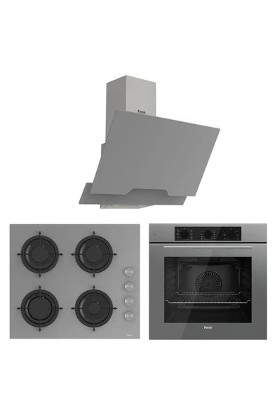 Ferre Soft Line Gri Ankastre Set ( QBL62CPR-CS208-D065 ) ürün görseli 1