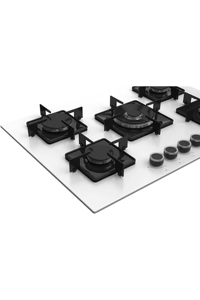 Ferre Ss036 Kare Emaye Izg.75 Cm Beyaz Cam Ocak - Resim 8