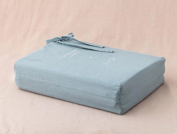 Madame Coco NT0000000111 Mer King Size Yıkamalı Linen Nevresim Takımı, Mavi - 5