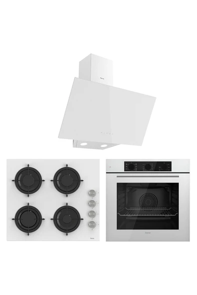 Ferre Soft Line Basic Beyaz Ankastre Set ( QBL62CB-CS206-D078 ) ürün görseli 1