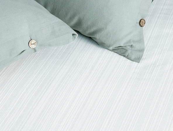 Madame Coco NT0000000111 Mer King Size Yıkamalı Linen Nevresim Takımı, Mavi - 3