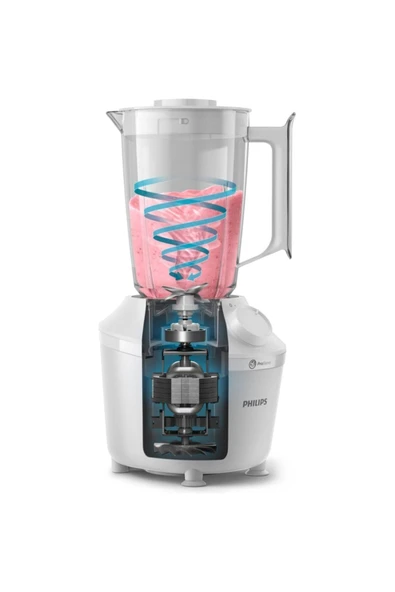 Philips Problend teknolojisi  ,450 W ,  HR2041/00 Sürahi Blender , Beyaz , 2 Litre , Çelik Bıçaklar - 3