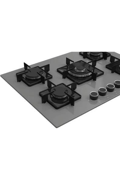 Ferre Ss038 Kare Emaye Izg.75 Cm Gri Cam Ocak - Resim 3