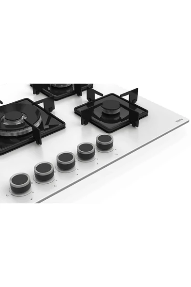 Ferre Ss036 Kare Emaye Izg.75 Cm Beyaz Cam Ocak - 3