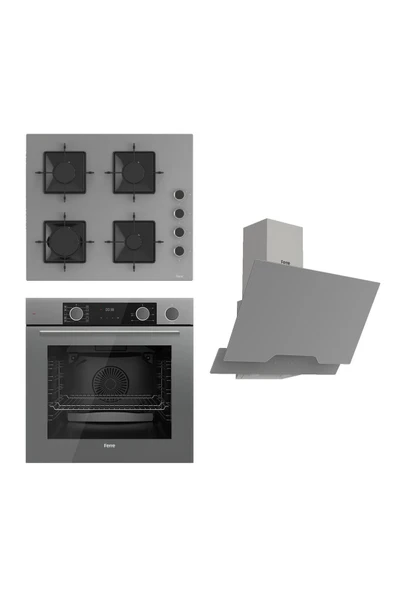 Ferre Steamart Ss Serisi Gri Set (ss208 Xe64cpr D065 ) - Kare Emaye Izgara