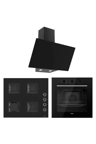 Ferre Elegant Line Basic Siyah Ankastre Set ( Qbl62cs-ss205-d077 ) ürün görseli