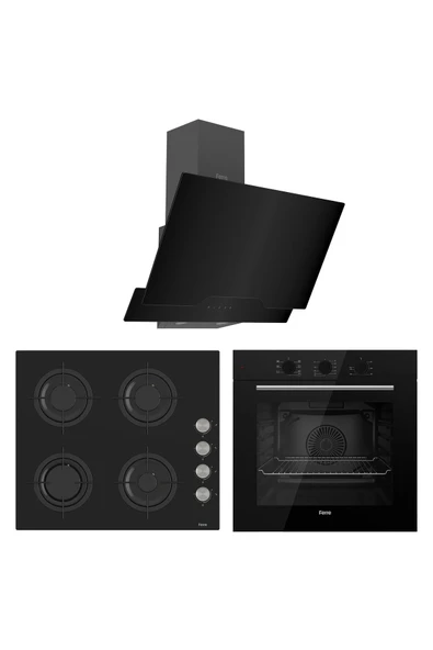 Ferre Soft Line Siyah Ankastre Set ( QBL62CS-CS205-D063 ) Uyumlu ürün görseli 1