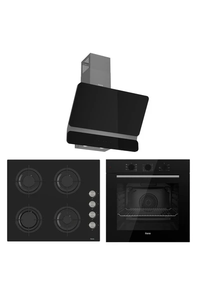 Ferre Soft Line Plus Siyah Ankastre Set ( QBL62CS-CS205-D080 ) ürün görseli 1