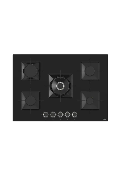 Ferre SS Serisi Siyah 5 Gözlü Ankastre Set ( QBL62CS-SS035-D077 ) - 3