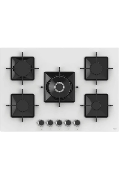 Ferre Ss036 Kare Emaye Izg.75 Cm Beyaz Cam Ocak - 5
