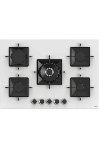 Ferre Ss036 Kare Emaye Izg.75 Cm Beyaz Cam Ocak ürün görseli 1