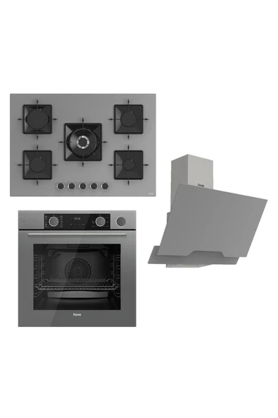 Ferre Steamart Ss Serisi Gri Set (ss038 Xe64cpr D065 ) -75'lik Seri Kare Emaye Izgara ürün görseli