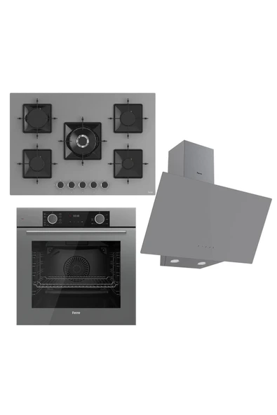 Ferre Fryart Ss Serisi Gri Set (ss038 Xe63cpr D079 ) -75'lik Seri Kare Emaye Izgara ürün görseli 1