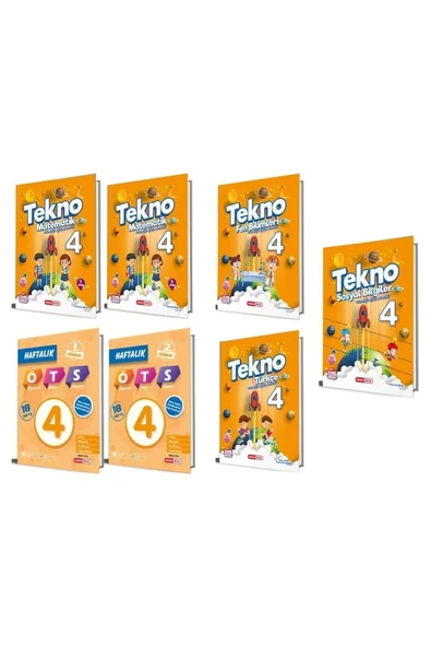 Kırmızı Beyaz Yayınları Kırmızı Beyaz Tekno 4. Sınıf Tam Set (7 KİTAP)