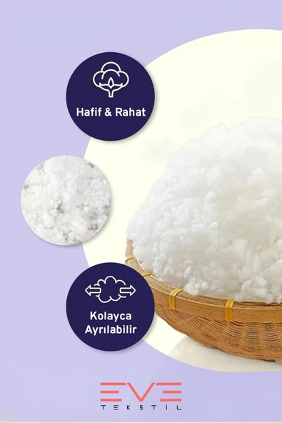 Yastık Yorgan Oyuncak Dolum Malzemesi Antialerjik Yapışmaz 1.Kalite %100 Temiz Boncuk Elyaf 2 Kg - 4