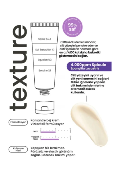 DERMA FACTORY Cilt Yenileyici İğne Yapılı Spikül ve Bakuchiol Krem Derma Factory %0.4 Spicule Cream - 3