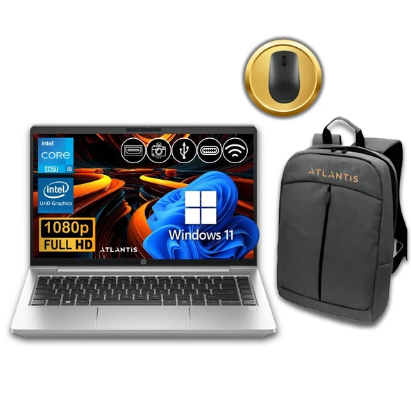 HP Probook 440 G10  İ5-1335U 24GB 256GB M.2 SSD  859Z6EA ATL28 14" W11Pro Notebook &Çanta+Mouse