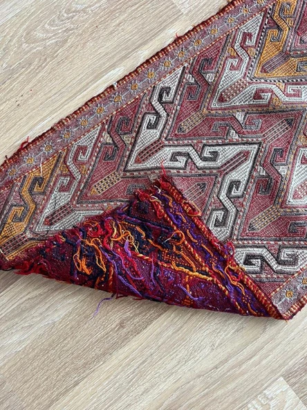 49x80 cm El Dokuma Rustik Desenli Küçük Kilim, Kahverengi & Kırmızı Küçük Boy Anadolu Kilim - 10