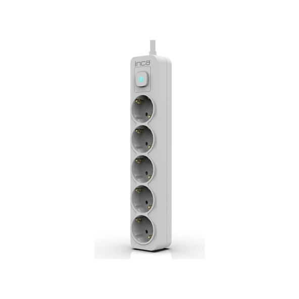 Inca IPW-44GB 5 port Akım Korumalı Led Tuşlu Priz 1.5M - Beyaz - 3