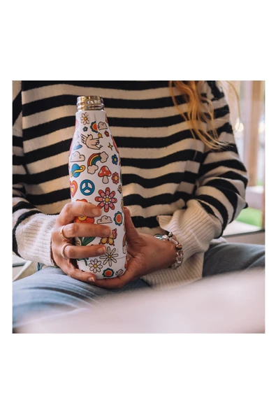 Les Artistes Paris Isı Yalıtımlı Çelik Termos 500ml Happy  Çok Renkli 500 ML - 6