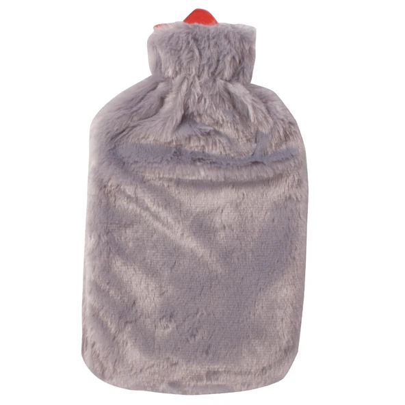 Biggdesign Cats Gri Peluş Sıcak Su Torbası, Yumuşak Kılıf, 2 L, Kedili Tasarım, 20x35, Su Sızdırmaz - 2
