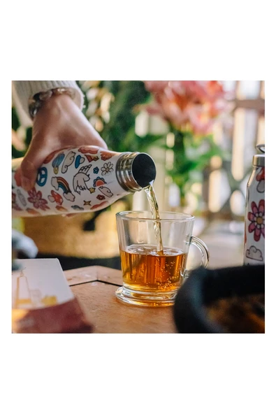 Les Artistes Paris Isı Yalıtımlı Çelik Termos 500ml Happy  Çok Renkli 500 ML - 7