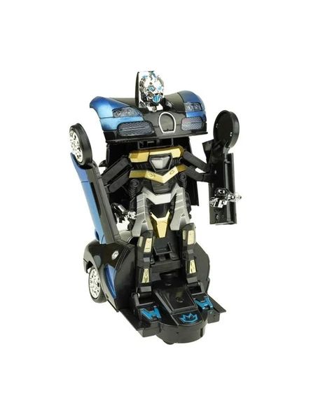 Robota Dönüşebilen Bugatti Araba Işıklı Sesli Müzikli Kendi Kendine Gezen Pilli Oyuncak 20 Cm. - 2