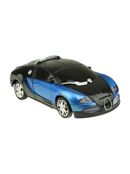Robota Dönüşebilen Bugatti Araba Işıklı Sesli Müzikli Kendi Kendine Gezen Pilli Oyuncak 20 Cm. - 3